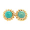 vintage Golden ear clips with turquoise 14 kt