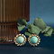vintage Golden ear clips with turquoise 14 kt