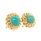 vintage Golden ear clips with turquoise 14 kt