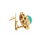 vintage Golden ear clips with turquoise 14 kt