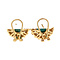 vintage Golden ear clips with turquoise 14 kt