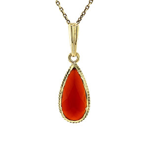 Gold pendant with carnelian 14 kt