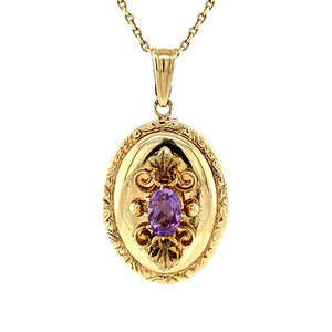 Pendant with amethyst 9 kt