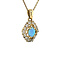 vintage Gold pendant with opal and zirconia 14 krt