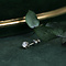 vintage White gold brooch with diamonds 14 krt
