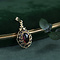 vintage Gouden entourage hanger met granaat 14 krt