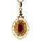 vintage Gouden entourage hanger met granaat 14 krt