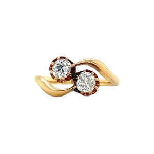 Gold strike ring with diamond 14 krt