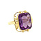 vintage Gold ring with purple sapphire 14 krt