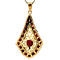 vintage Gold entourage pendant with garnet 18 kt