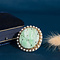 vintage Gouden hanger/broche met jade en parel 14 krt