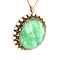 vintage Gouden hanger/broche met jade en parel 14 krt