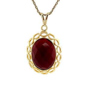 Gold pendant with carnelian 14 kt
