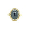 vintage Gold ring with hematite 14 kt