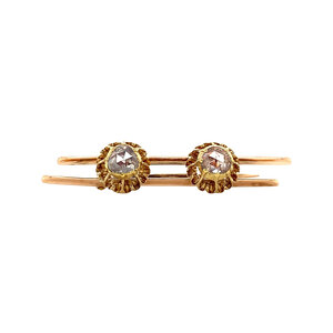 Gouden broche met roosdiamant 14 krt