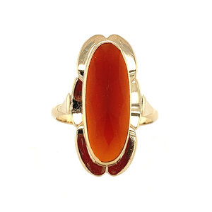 Golden ring with carnelian 14 kt