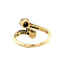 vintage Bicolour gold ring with diamond and pearl 18 krt