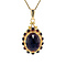 vintage Gold entourage pendant with garnet 14 kt