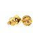 vintage Gouden solitair oorstekers met bloedkoraal 14 krt