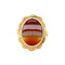 vintage Gold ring with striped agate 14 kt