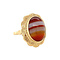 vintage Gold ring with striped agate 14 kt