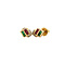 vintage Gold stud earrings with diamond, emerald and ruby 18 kt