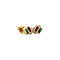 vintage Gold stud earrings with diamond, emerald and ruby 18 kt