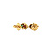 vintage Gold stud earrings with diamond, emerald and ruby 18 kt