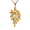vintage Gouden hanger met spinel en diamant 18 krt