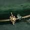 vintage Gouden hanger met spinel en diamant 18 krt