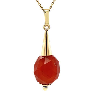 Gold pendant with carnelian 14 krt