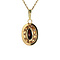vintage Gouden entourage hanger met granaat 14 krt
