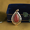 vintage Gold pendant with blood coral 14 kt