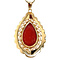 vintage Gold pendant with blood coral 14 kt