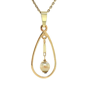 Gouden hanger met parel 14 krt