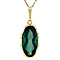 vintage Gouden hanger met groene spinel 14 krt