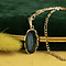 vintage Gouden hanger met groene spinel 14 krt