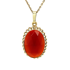 Gold pendant with carnelian 14 kt