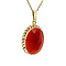 vintage Golden pendant with carnelian 14 kt