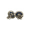 vintage Platinum ear studs with sapphire and diamond 950