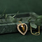 vintage Gouden entourage hart hanger met tijgeroog en parels 14 krt