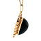 vintage Gouden entourage hart hanger met tijgeroog en parels 14 krt