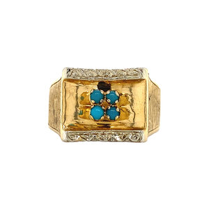 Gold ring with turquoise 18 kt