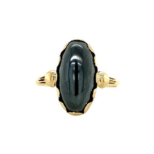 Gold ring with haematite 14 krt