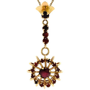 Gouden hanger met granaat 14 krt