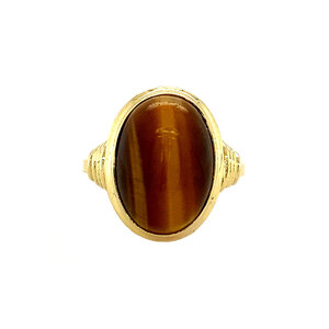 Gold ring with tiger eye 18 krt