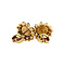 vintage Gold entourage ear studs with garnet 14 krt