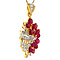 vintage Gold pendant with ruby and diamond 14 kt