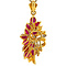vintage Gold pendant with ruby and diamond 14 kt
