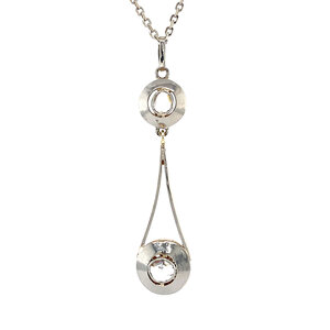 Tricolour gold pendant with diamond 14 kt 900